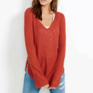 Express Burnt Orange Sweater - Cut out sides